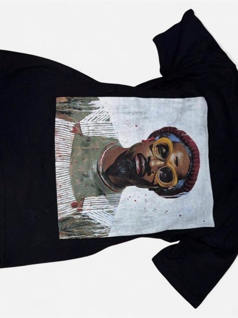 Pomellato Black Short‑Sleeve Tee with Color Portrait Print